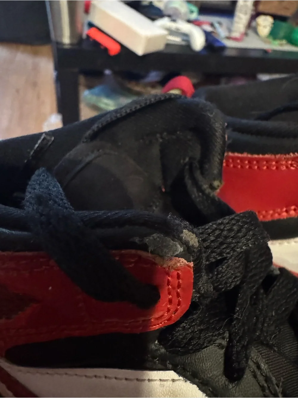 Jordan Kids High-Top Sneakers in Red, Black & White